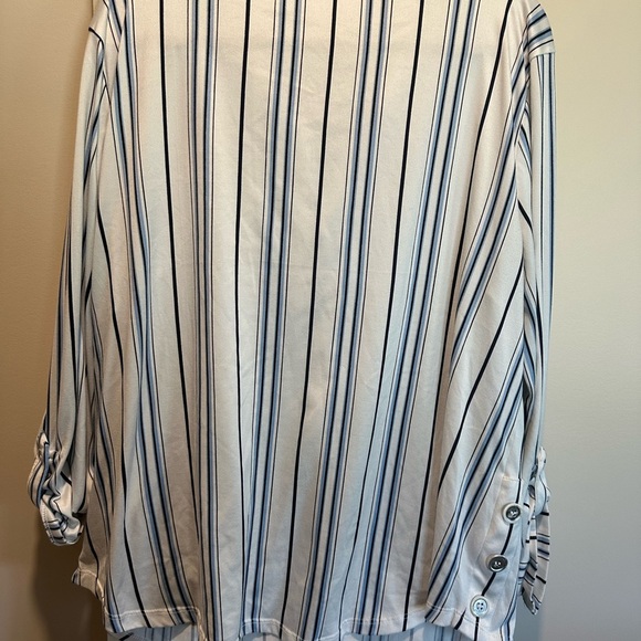 Striped Blue and White Women's Top - Picture 3 of 3